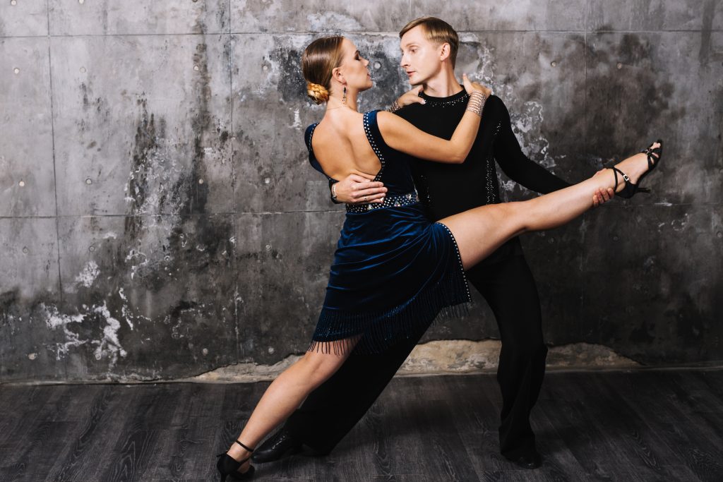 La Fiesta Dance Factory Fun Dance Classes in Sydney NSW Woman Performing Split Passionate Partner Dance